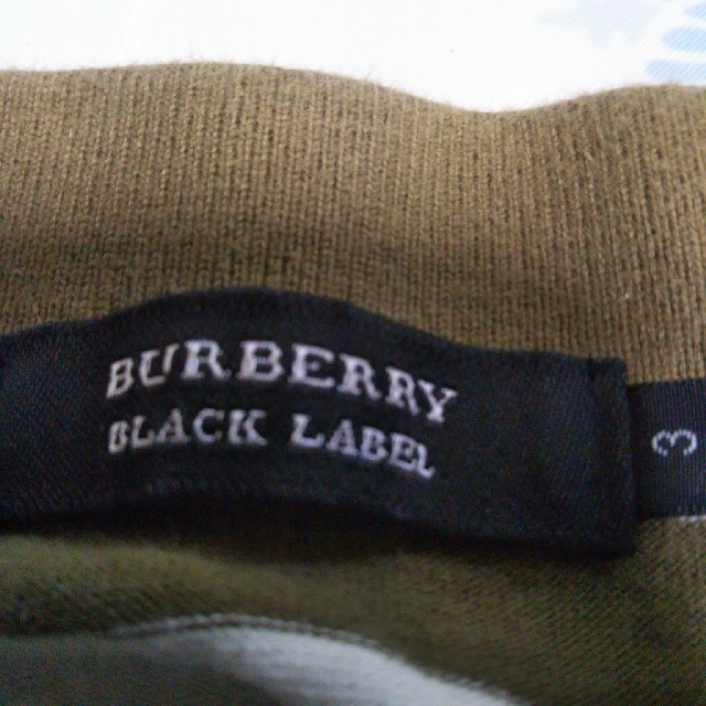 BURBERRY BLACK LABEL(バーバリーブラックレーベル)のバーバリーブラックレーベル半袖ポロシャツ　グリーン×ホワイト　ボーダー メンズのトップス(ポロシャツ)の商品写真