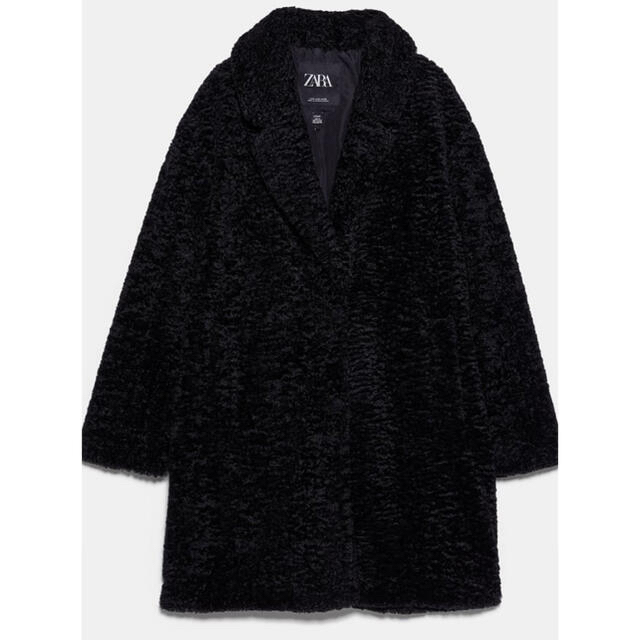 ZARA - Zara コート テディコート ボア エコファー ブラックの ZARA - Zara コート テディコート ボア エコファー ブラックの