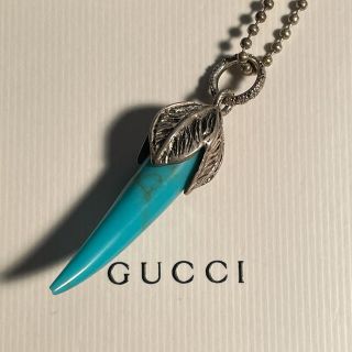 グッチ(Gucci)のGUCCI アンガーフォレスト ターコイズホーン チャーム 訳あり(ネックレス)