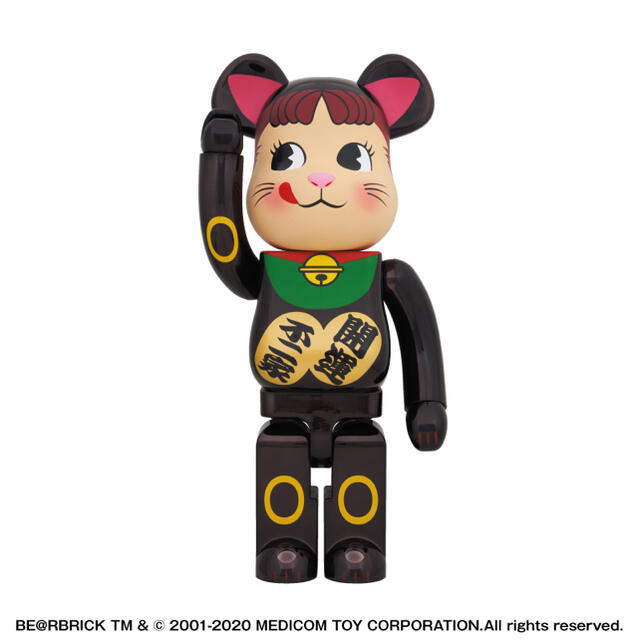 新品未開封 BE@RBRICK 招き猫 ペコちゃん 黒メッキ 1000％エンタメ