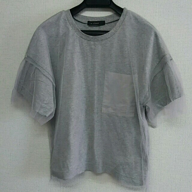 w closet(ダブルクローゼット)のダブクロ チュールTシャツ レディースのトップス(Tシャツ(半袖/袖なし))の商品写真