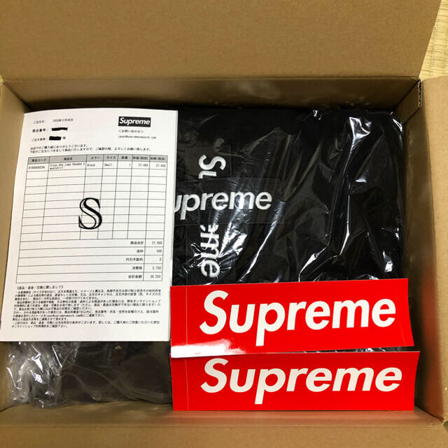 Supreme クロスボックスロゴ　パーカー　S ブラック