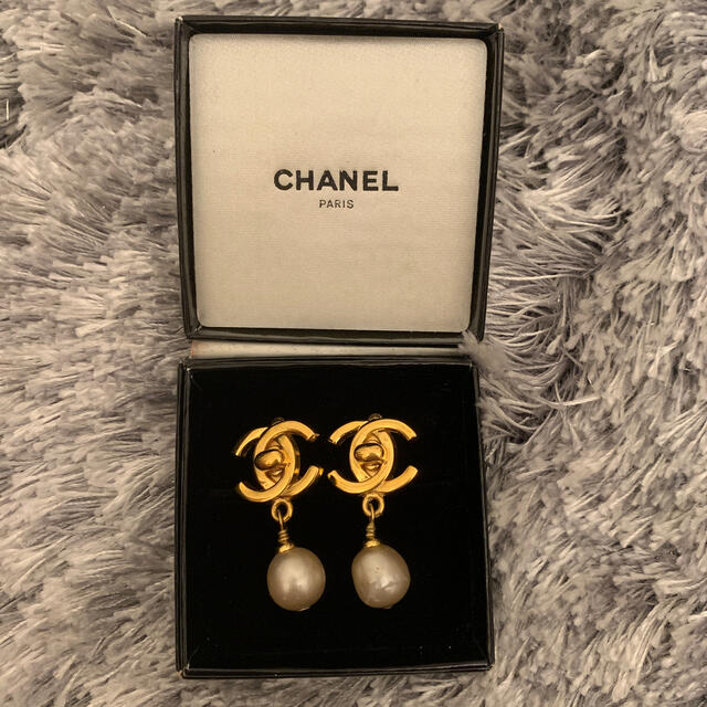 レア✨CHANEL ヴィンテージシャネル 揺れるパールイヤリングアクセサリー