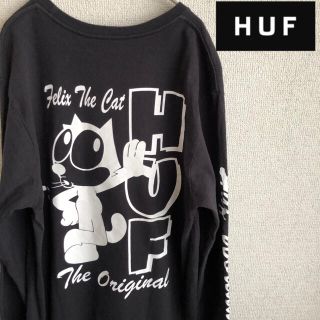 ハフ(HUF)のHUF FELIX プリント　長袖　Tシャツ　ハフ　ロンT ブラック　Mサイズ(Tシャツ/カットソー(七分/長袖))