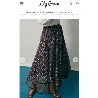 リリーブラウン(Lily Brown)の完売品　Lily Brown チュール刺繍スカート(ひざ丈スカート)