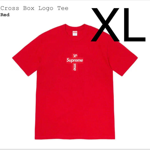 supreme クロスボックスロゴ Tシャツ レッド XL