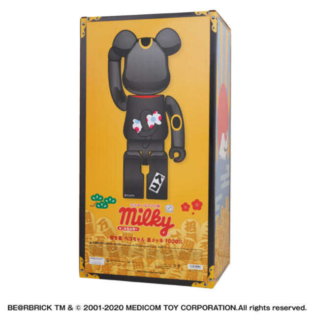 BE@RBRICK 招き猫 ペコちゃん 黒メッキ 100％ ＆ 400％