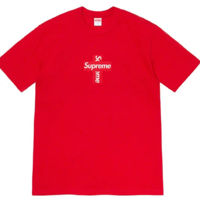 【赤 S】Supreme Cross Box Logo Tee