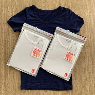 ユニクロ(UNIQLO)の新品　ユニクロ　ヒートテック　半袖　キッズ　110(下着)