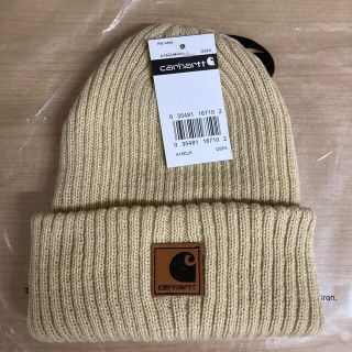 カーハート(carhartt)のカーハート　ニット帽　ベージュ　新品未使用(ニット帽/ビーニー)