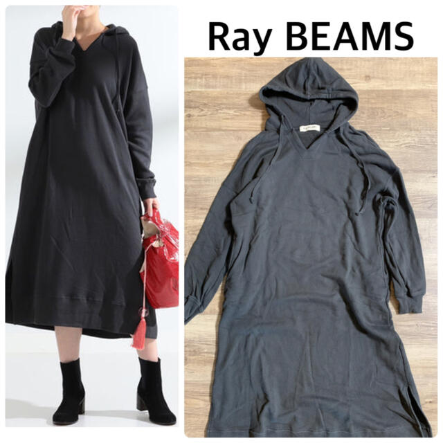 Ray BEAMS(レイビームス)の【Ray BEAMS】スウェット フード ロング ワンピース レディースのワンピース(ロングワンピース/マキシワンピース)の商品写真