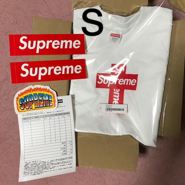 supreme cross box logo tee  L