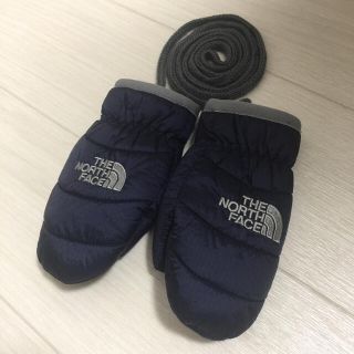 ザノースフェイス(THE NORTH FACE)の美品 THE NORTH FACE ベビー ミトン手袋 グローブ 紺 × グレー(手袋)