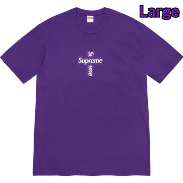 新品未使用付属品Supreme Cross Box Logo Tee Purple Large