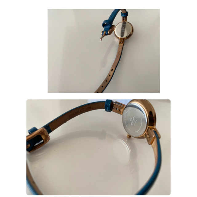 agete(アガット)の美品　北欧　OBAKU 腕時計 レディース オバック　ブルー　海外　革　オパール レディースのファッション小物(腕時計)の商品写真