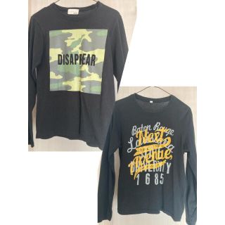 160㎝男児　黒長袖Tシャツ　２枚セット(Tシャツ/カットソー)