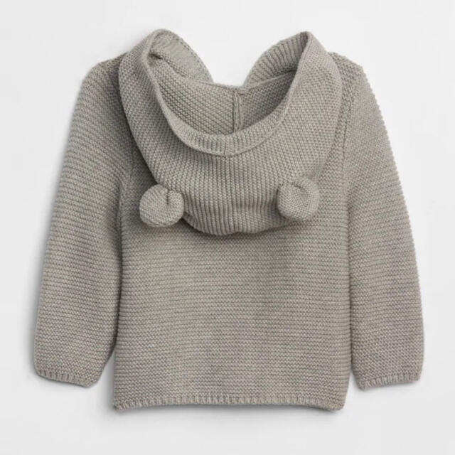 babyGAP(ベビーギャップ)の【新品未使用】くま耳 カーディガン コート　babyGAP グレー　60cm キッズ/ベビー/マタニティのベビー服(~85cm)(カーディガン/ボレロ)の商品写真