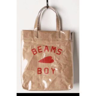 ビームスボーイ(BEAMS BOY)の【ビームスボーイ】即完商品 BBロゴ ショップバッグ ベージュ ビニール加工(トートバッグ)