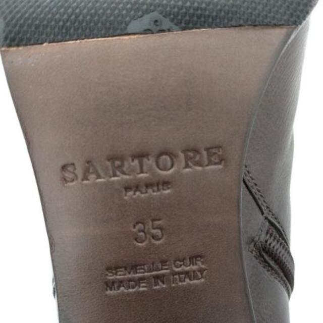 Sartore semelle cuir スエード 濃紺 ショートブーツ 23-