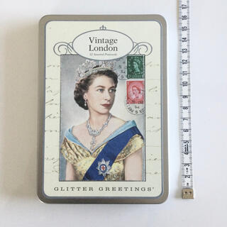 🇬🇧 London エリザベス女王 缶ケース入りポストカード (12枚)(写真/ポストカード)