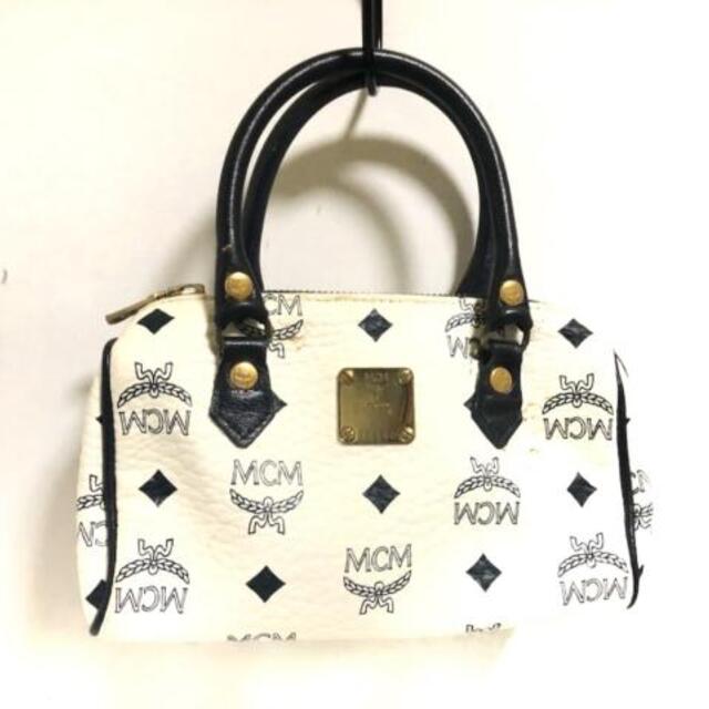 MCM(エムシーエム)のエムシーエム ハンドバッグ 白×黒 合皮 レディースのバッグ(ハンドバッグ)の商品写真
