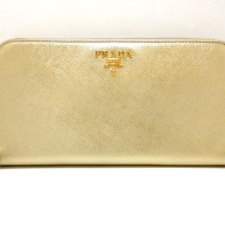 プラダ(PRADA)のプラダ 長財布美品  - ゴールド レザー(財布)