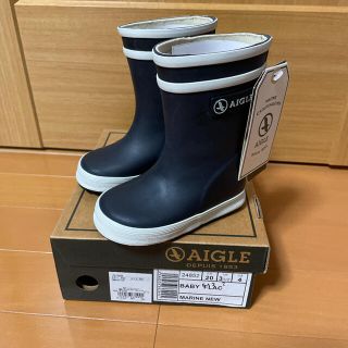 エーグル(AIGLE)の新品タグ付　ＡＩＧＬＥ　エーグル　長靴 レインブーツ キッズ　黒(長靴/レインシューズ)