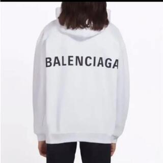 バレンシアガ(Balenciaga)の【ホワイト】サイズL バレンシアガ  balenciaga ロゴ入り(パーカー)