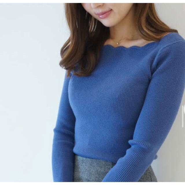 PROPORTION BODY DRESSING(プロポーションボディドレッシング)のスカラップリブニット❤︎proportion レディースのトップス(ニット/セーター)の商品写真