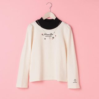 メゾピアノジュニア(mezzo piano junior)のメゾピアノ新品新作タグ付きネックレスつきレイヤード風Tシャツ160(Tシャツ/カットソー)