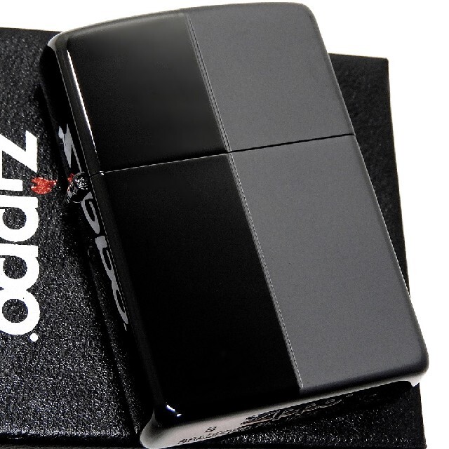 ZIPPO(ジッポー)の(送料込み)ZIPPO◇ツートン/ブラックチタン◇鏡面/マット◇新品◇ジッポ メンズのファッション小物(タバコグッズ)の商品写真