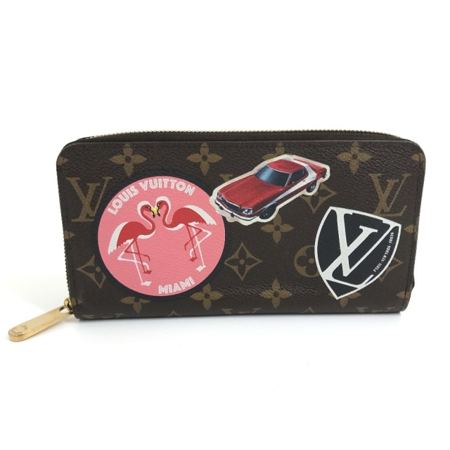 ルイヴィトン LOUIS VUITTON ジッピーウォレット ワールドツアー M62149  モノグラム・ステッカー ラウンドファスナー 長財布 モノグラムキャンバス ブラウン