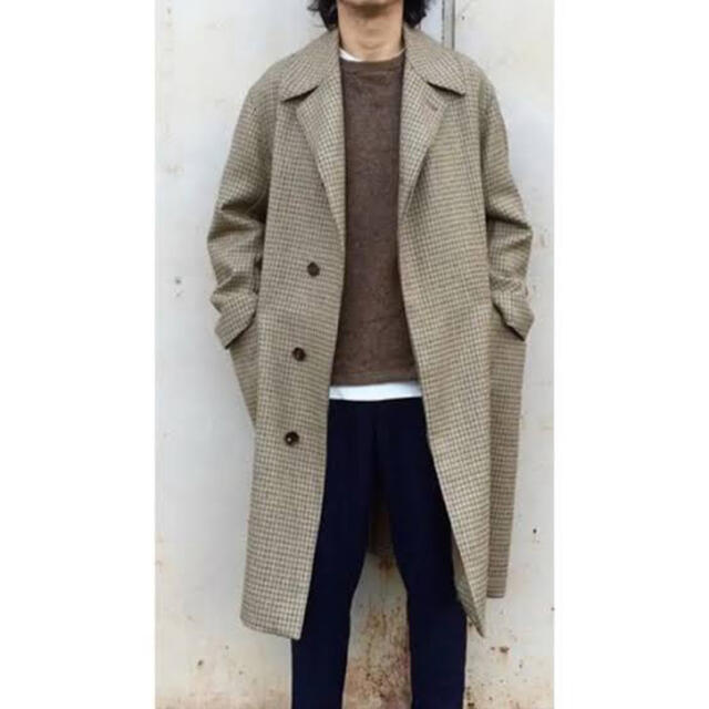 新品 AURALEE DOUBLE FACE CHECK LONG COAT