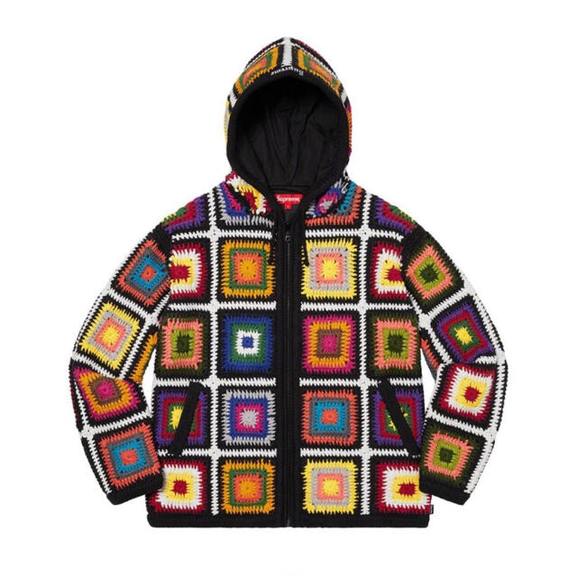 Multiサイズ新品 supreme crochet hooded zip up sweater