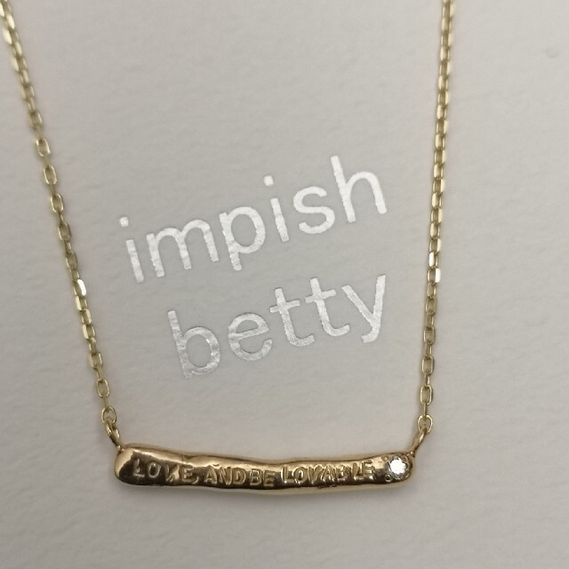 《impish betty》K10 ダイヤ入りプレートネックレス