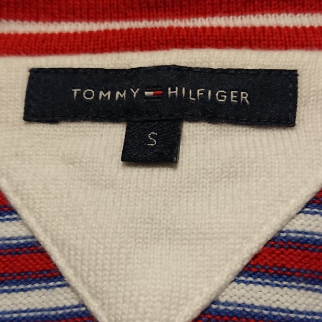 TOMMY HILFIGER(トミーヒルフィガー)のTOMMY HILFIGERトミーヒルフィガー トリコロール カーディガン S レディースのトップス(カーディガン)の商品写真