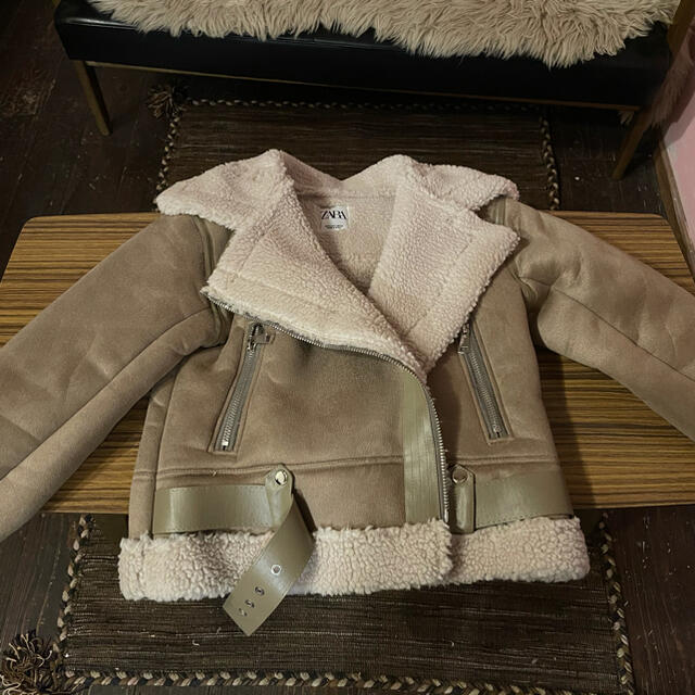 ZARA - フェイクムートン ボアジャケットの通販 by HOPE|ザラならラクマ