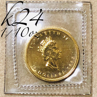 純金コイン　メイプルリーフ  1/10oz 金貨　k24 ブリスターパック入り(貨幣)