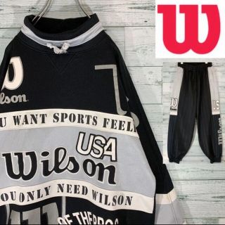 ウィルソン(wilson)の《セットアップ》90s ウィルソン 刺繍ロゴ 上下セット ヒットユニオン 古着(スウェット)