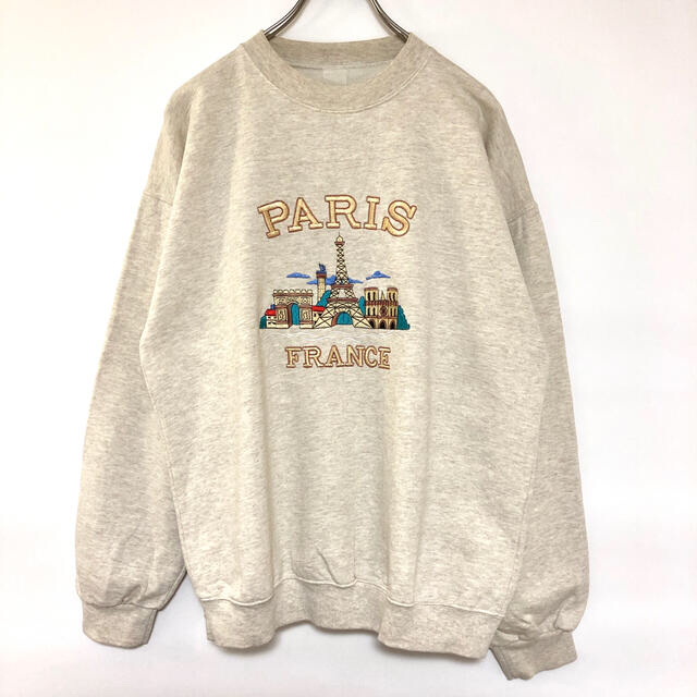 激安/新作 トレーナー スウェット 刺繍ロゴ フランス パリ 古着 古着 日本最大のブランド NAFNAF 【送料無料】USED古着 ナフナフ カーキ トレーナー 刺繍ロゴ スウェット