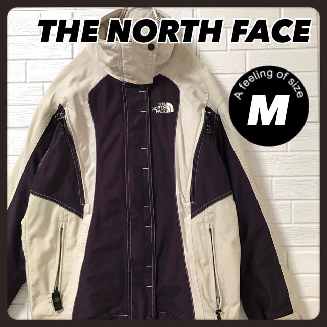 THE NORTH FACE(ザノースフェイス)のノースフェイス マウンテンジャケット 紫 白 バイカラー Ｍ レディースのジャケット/アウター(ナイロンジャケット)の商品写真