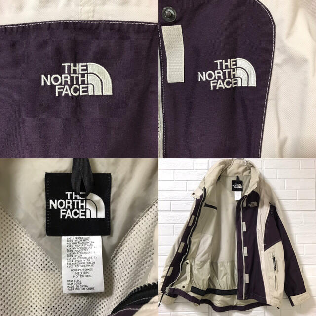 THE NORTH FACE(ザノースフェイス)のノースフェイス マウンテンジャケット 紫 白 バイカラー Ｍ レディースのジャケット/アウター(ナイロンジャケット)の商品写真