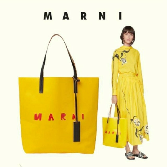 MARNI - 新品【マルニ】新作ショッピングトートバッグ イエロー MARNI - 新品【マルニ】新作ショッピングトートバッグ イエロー