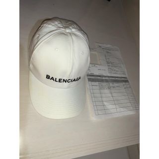 バレンシアガ(Balenciaga)のまーちゃん様専用　BALENCIAGA ロゴ　キャップ　フリースサイズ　白　(キャップ)