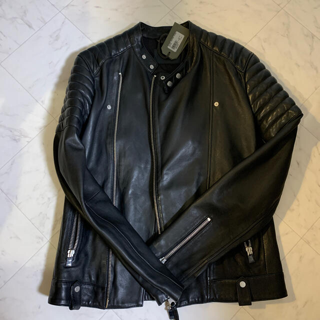 オールセインツ LEATHER BIKER キルティングライダースジャケット ...