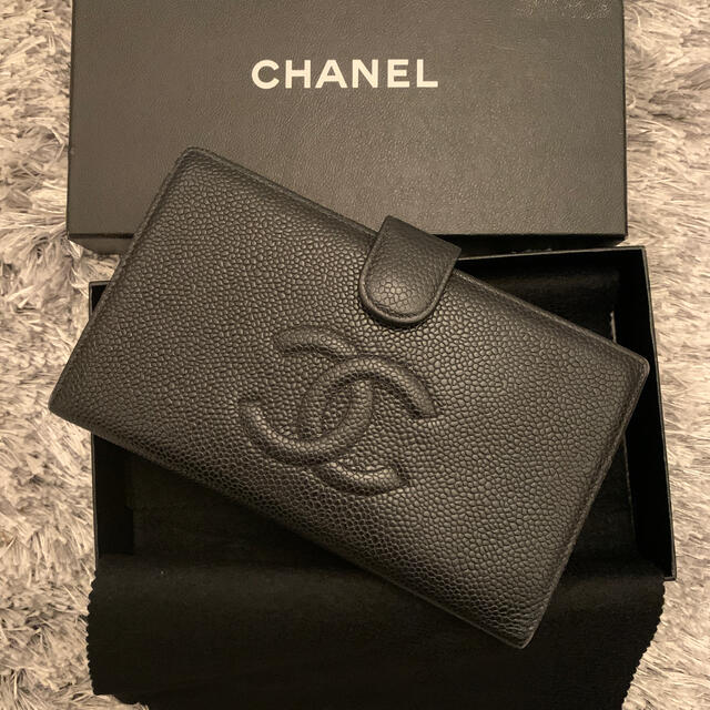 CHANELキャビアスキン 長財布 - 長財布
