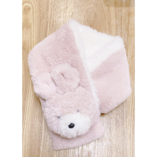 マフラー うさぎ ピンク 6060T 新品 子供マフラー ふわふわ あったか うさぎマフラー ピンク