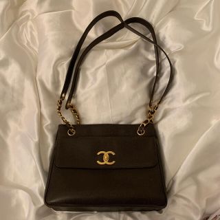 シャネル(CHANEL)のCHANEL ヴィンテージシャネル　キャビアスキンバック　ダークブラウン(トートバッグ)