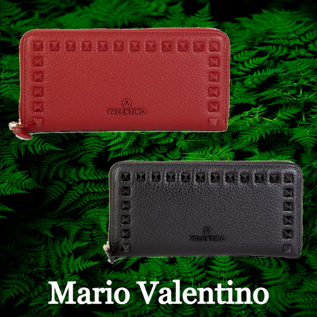 ★SALE☆【Mario Valentino】グレースダロ レザースタッズ長財布