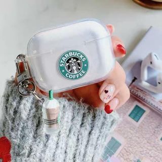 スターバックスコーヒー(Starbucks Coffee)のインスタで大人気　AirPods pro ケース スターバックスチャーム付き(ヘッドフォン/イヤフォン)